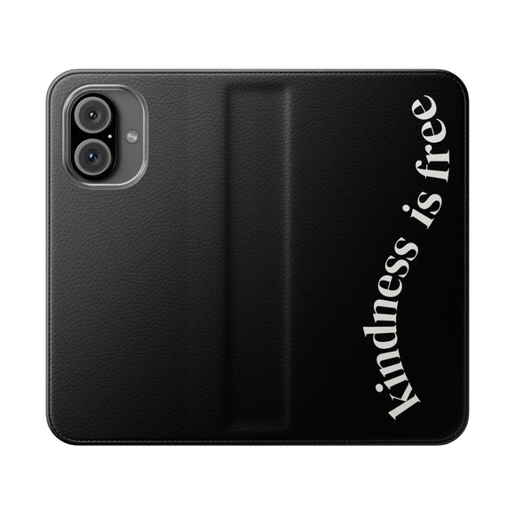 Kindness is Free Flip Case for iPhone | Black