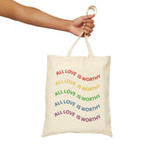 All Love is Worthy Rainbow Canvas Tote Bag