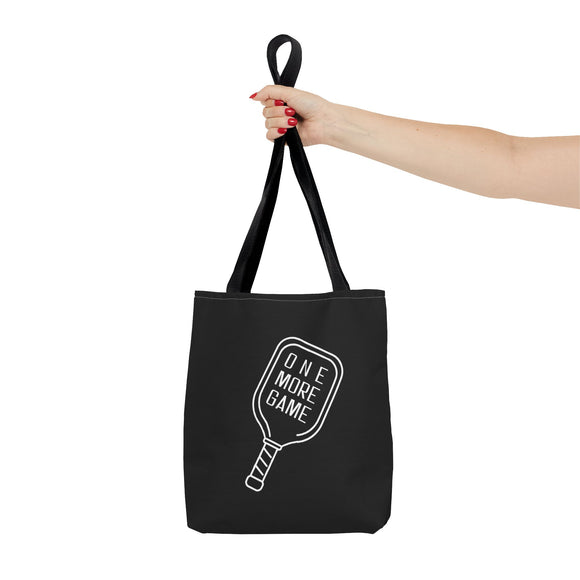Just One More Pickleball Game Tote Bag | Black